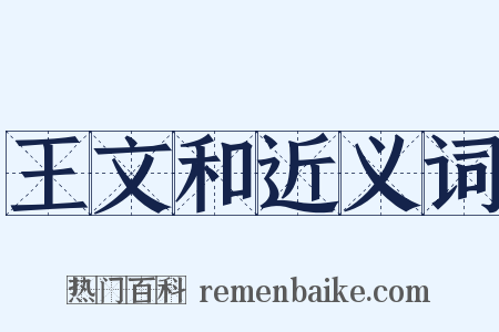 王文和近义词是什么意思的图片